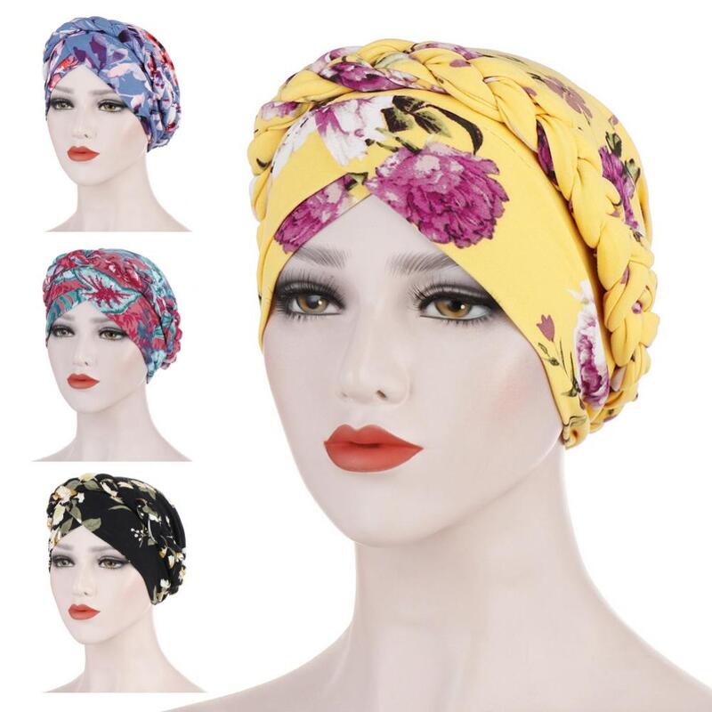 Turban Hut Kappe Blumen druck schicke Frauen Mütze 11,11 elastische Kopftuch Krebs Chemo Haarausfall Kopf wickel Weihnachten
