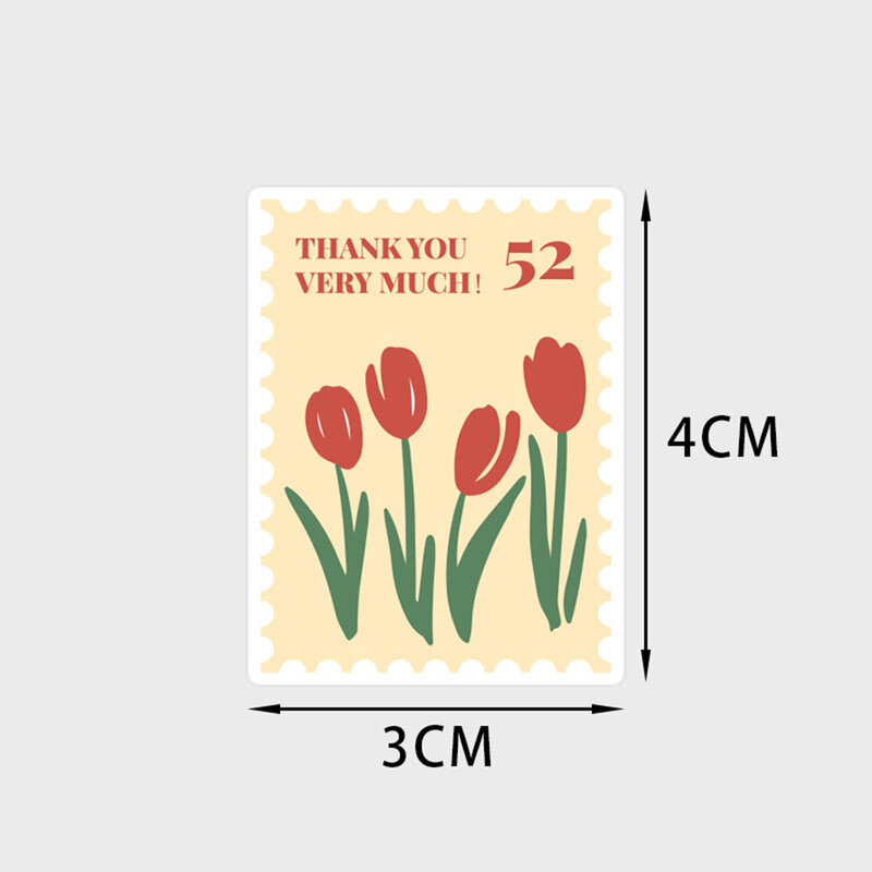 30-120pcs Thank You Rectangle Sticker Scrapbook Envelope Seal Sticker Gift Flower Decoration Stationery Label Sticker