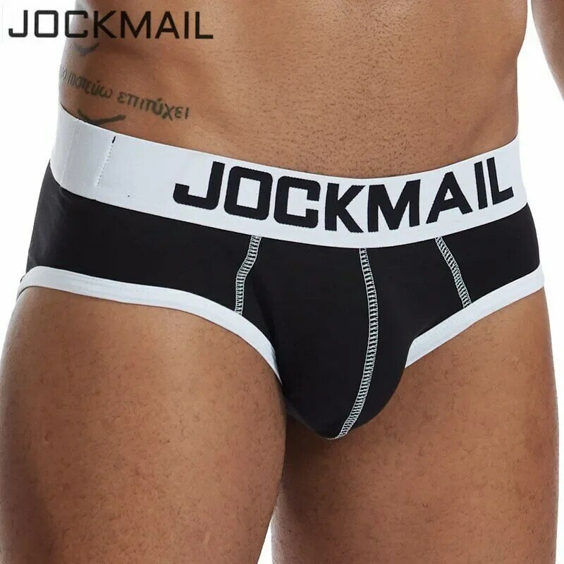 Jockmail cueca masculina básica, cueca de algodão clássica sexy masculina basics em u convexo calzoncillos homens gays