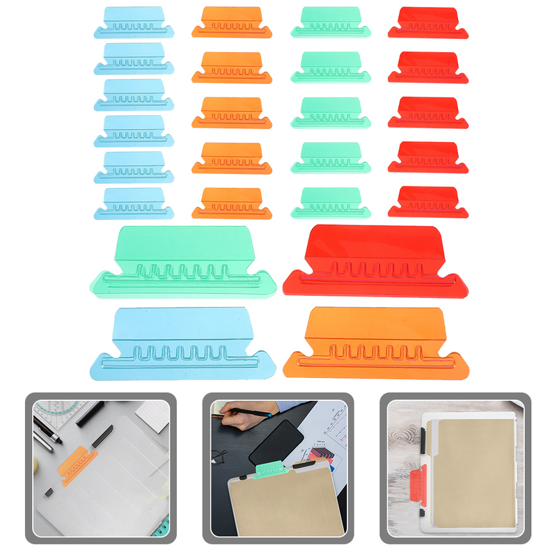 Linguette per cartelle da 40 pezzi linguette e inserti per cartelle di File con Clip a colori per classificatore colorato per