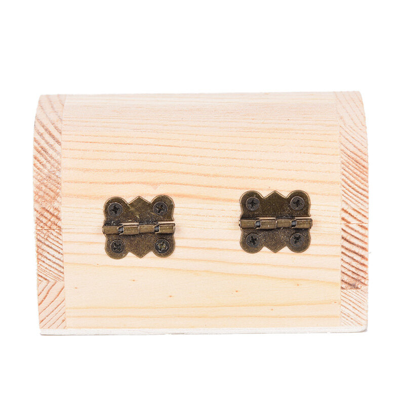 Przenośny drewniany pokrowiec na pudełko na biżuterię z skrzynia skarbów w stylu Vintage 9x6x5cm wielofunkcyjny wystrój domu