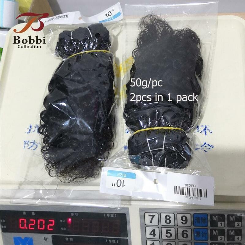 50g/pc 4/6 Bundles Curly Human Hair with 4x4 Lace Closure Black Brown Short Curly Style Water Wave Remy Human Hair