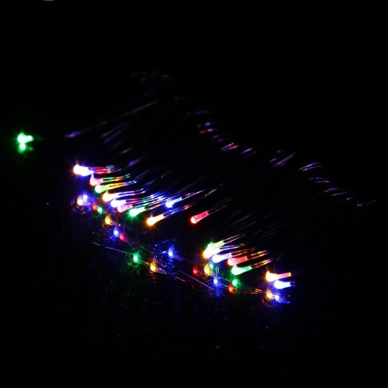 Luci decorative con corda in rame da 1 m e 10 LED, alimentate a batteria, per feste natalizie