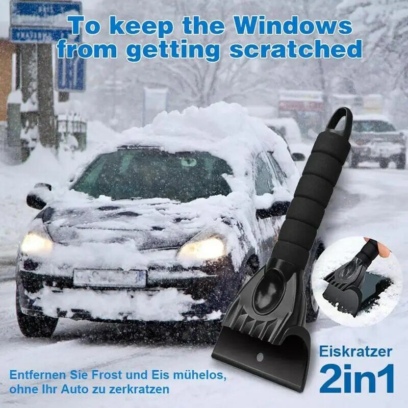 Pengikis es mobil, alat pembersih es dan salju jendela musim dingin untuk dengan mudah menggores es dari kaca