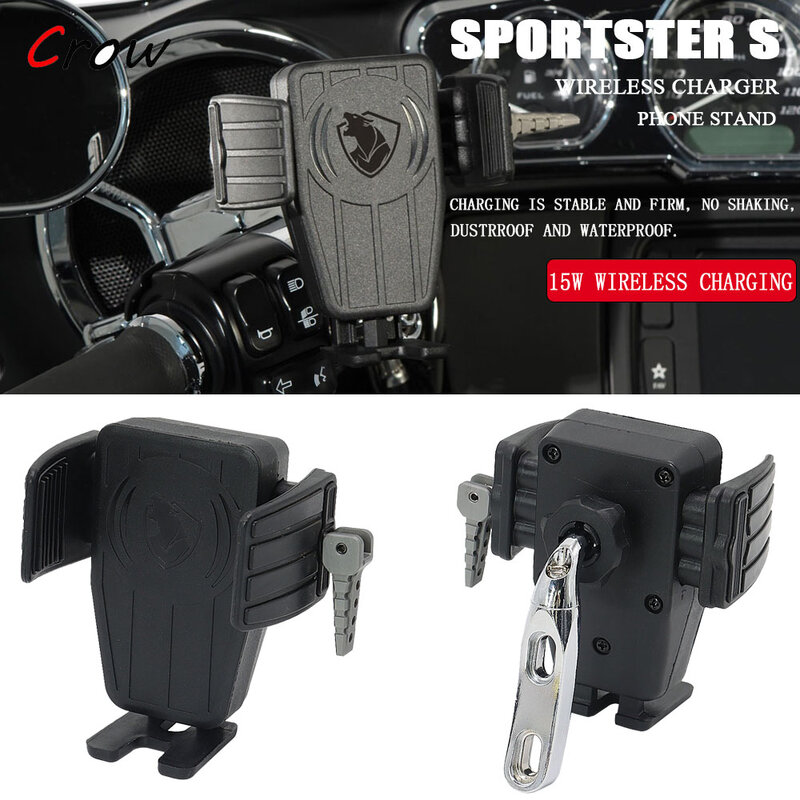 Sportster S 1250 RH1250 RH 1250 2021 2022 2023 오토바이 GPS 휴대폰 거치대, 15W 무선 충전기 내비게이션 브래킷