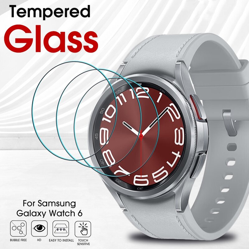 Kaca untuk jam Samsung Galaxy 6/ Watch6 klasik 40mm 44mm 43mm 47mm HD pelindung layar jernih jam 6 kaca antigores 1-5 buah