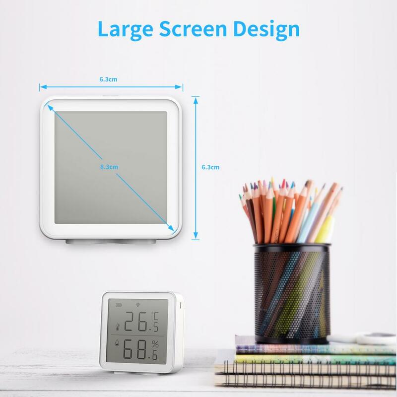 Wifi Smart Temperature And Humidity Sensor With LCD Screen Digital Display Smart Thermometer Work With Alexa Google Home