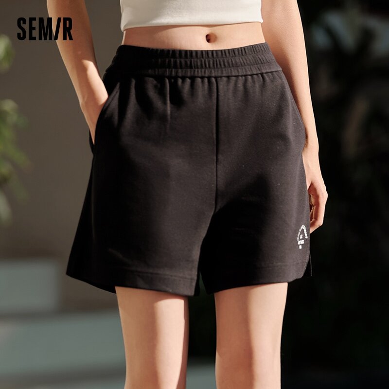 Semir Casual Pants Women Embroidered Split Design Simple And Minimalist 2024 Summer New Loose-Fit Shorts With Versatile Texture