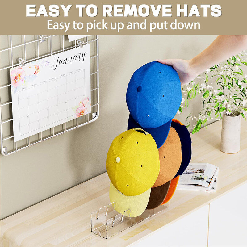 Hat Organizer 7 Baseball Cap Hat Storage Holder Space-Saving Hat Organising Racks Hat Organising Tool for Cloakroom Home