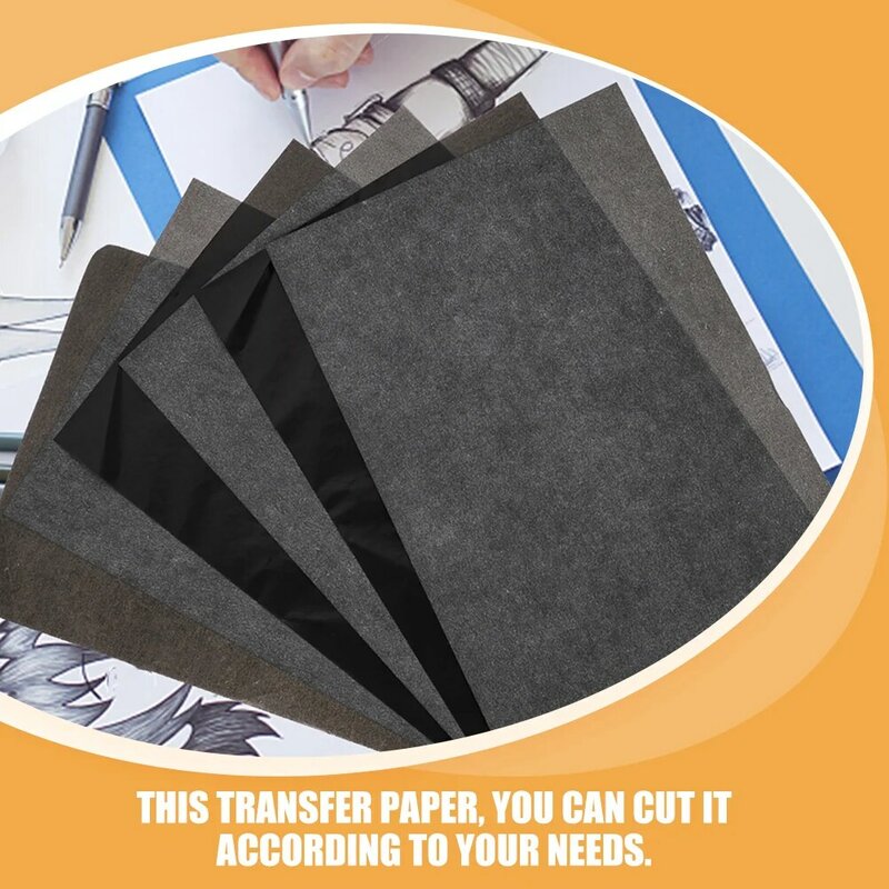 กระดาษคาร์บอนกราไฟท์50ชิ้นสำหรับลอกลายผ้าสำหรับติดตามศิลปิน