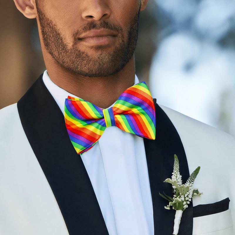 Pajarita de mariposa arcoíris, ropa para el cuello del orgullo Gay, corbatas de boda informales a la moda, corbata para fiestas LGBT, Orgullo Gay lésbico