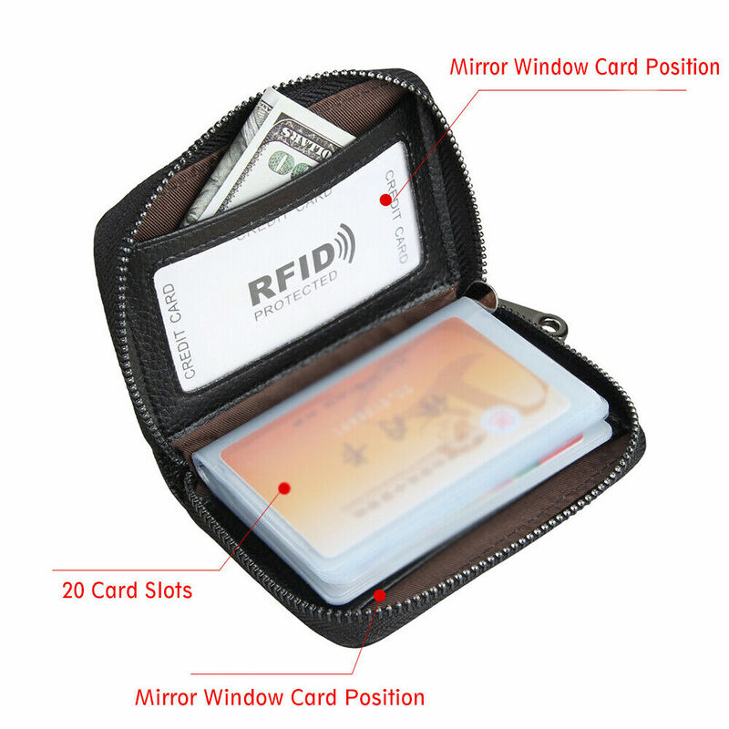 Business Card Holder Wallet Men Bank Card/ID Card/Credit Card Holder 22 Bits Card Wallet RFID Blocking Protects Case Coin Purse
