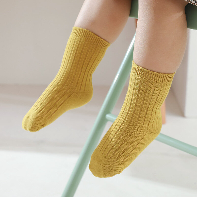 完璧な赤ちゃんと男の子のための柔らかい綿の靴下,韓国風,春,秋,0〜5歳