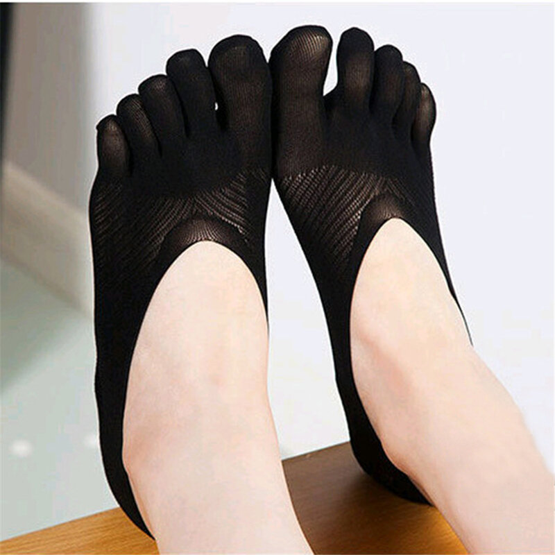 Toe Socks women's Short Socks Summer Ladies Invisible Lace White Thin Socks With Five Fingers Female Transparent Sock Girls
