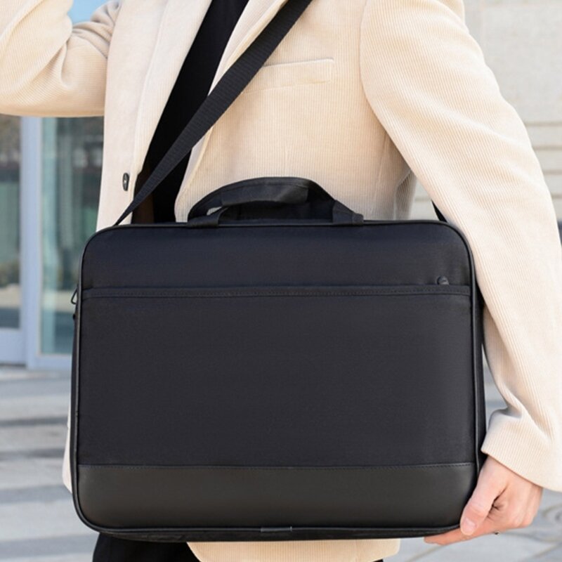 กระเป๋าแล็ปท็อปขนาด 15.6 นิ้วกระเป๋าคอมพิวเตอร์น้ำหนักเบา Satchel Men กระเป๋า ขนาดใหญ่