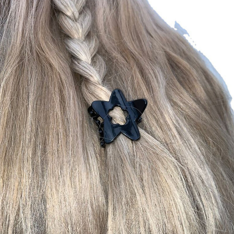 Пятиконечная звезда мини заколка-краб для волос заколка для женщин девушек черный полый фотоакула заколка модные аксессуары для волос