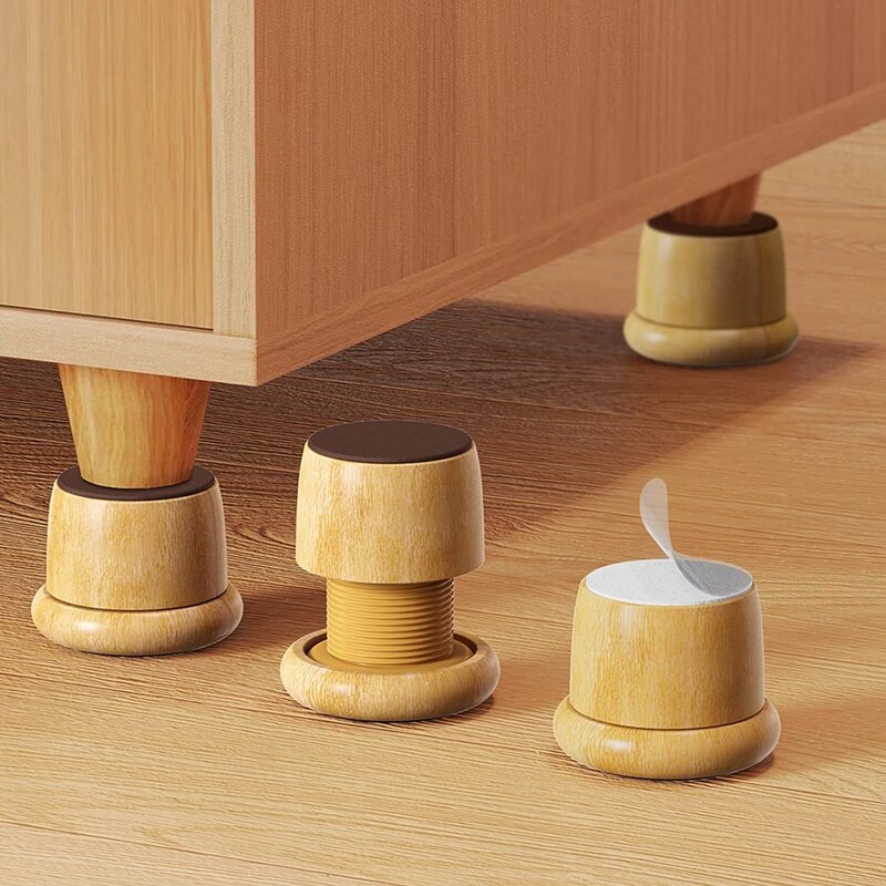 4Pcs 2.16-2.71 Inch Adjustable Furniture Non-Slip Pad Moisture-proof Durable Furniture Booster Pad Easy To Use Solid Wood