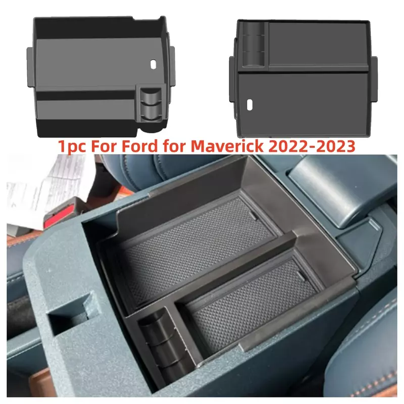 1x กล่องเก็บของควบคุมกลางรถด้านหน้าที่เท้าแขนกล่องภายในสำหรับ Ford สำหรับ MAVERICK 2022 2023อะไหล่รถยนต์