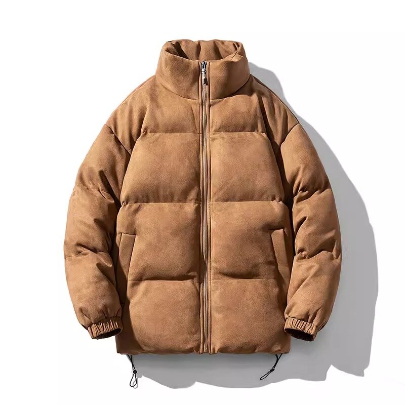 Y2k Herbst und Winter Vintage warme Jacke Frauen stehen Kragen Reiß verschluss Design Baumwolle gepolsterten Mantel lose Top
