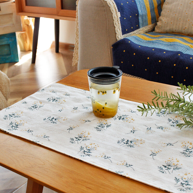 Whita lilla Flower Runner da tavola stampato floreale per cucina soggiorno tovaglie da fattoria sala da pranzo decorazioni per la tavola da tè al coperto
