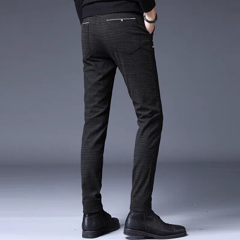Pantalones clásicos de algodón elástico para hombre, pantalón informal fino de marca, 3 colores, Verano