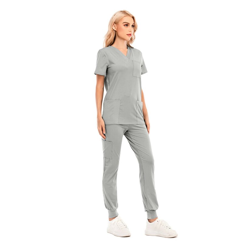 Uniforme de enfermera de manga corta Unisex, ropa de trabajo de médico de Hospital, conjuntos de uniformes de cirugía, Multicolor