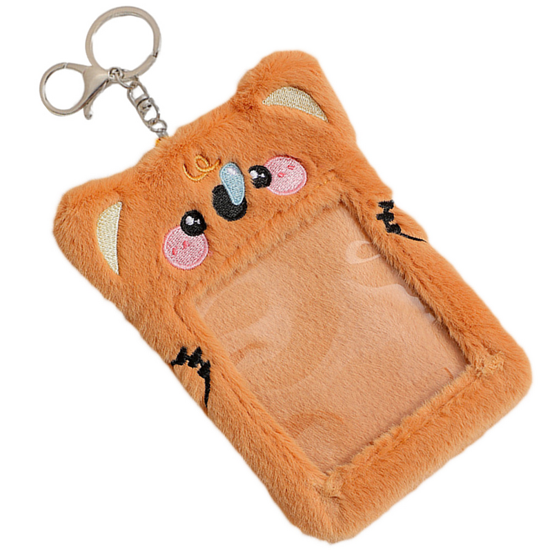 Plush Photocard Holder Keychain Animal Shape Card Case Credit Id Bank Card Covers Bus Card Protector