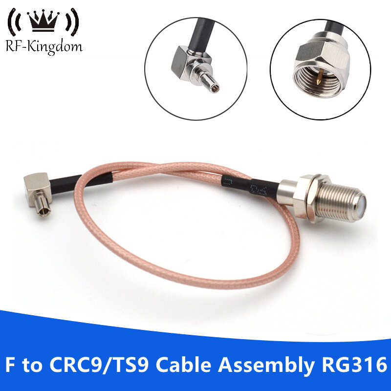 Câble CRC9 à F en queue de cochon, Type femelle mâle TS9, Angle droit à 90 degrés pour Extension de routeur de Modem 3G 4G Huawei ZTE RG316 coaxial Jumper