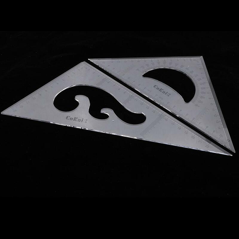 Régua Triangular de Geometria, Conjunto de Desenho, Transparente, 45 60 Graus, 3-6 Pacote, 2 Pacote