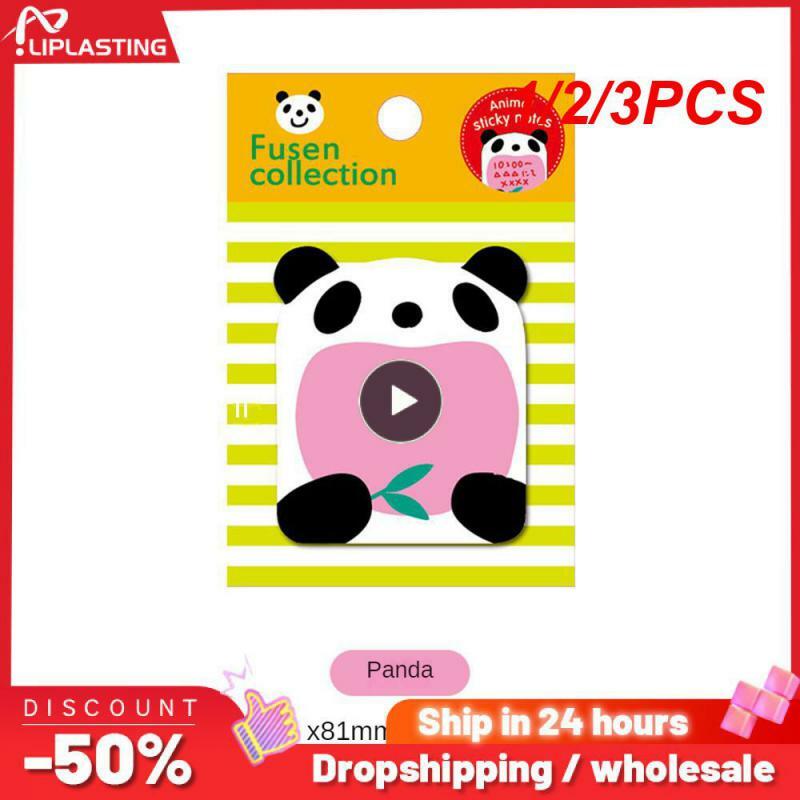 1/2/3PCS Sticker Cute Kawaii Animal Sticky Notes Notepad Memo Pads Office School Supply Stationery Panda Cat Kitty Bookmark