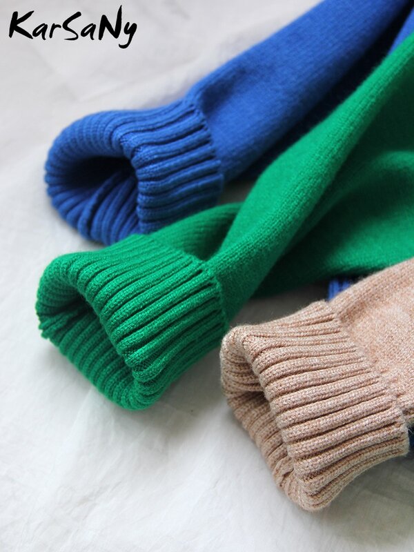 여성용 두꺼운 스웨터, 오버사이즈 터틀넥, 따뜻한 화이트 풀오버, 니트 상의, 하이넥, 오버사이즈, 겨울