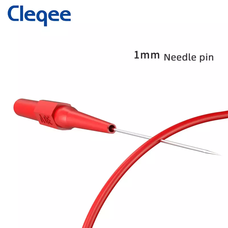 Cleqee-非破壊ステンレス侵入プローブニードル、絶縁バックプローブピン、ロングニードル、4mmジャック、p30009、1mm、10個