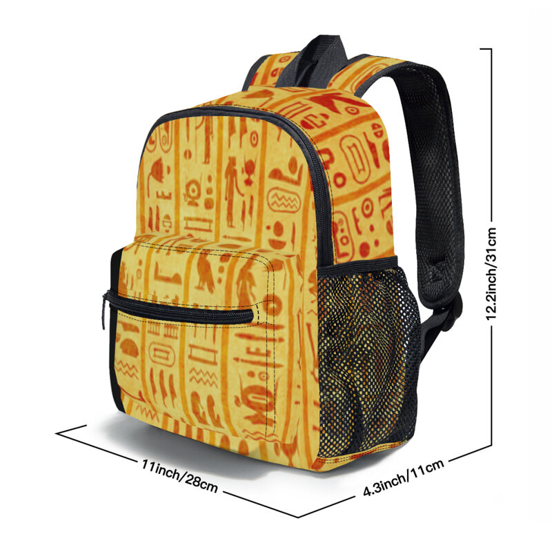 Zaino per bambini Grunge borsa da scuola Mochila per bambini dell'asilo hieroglphs egiziano antico