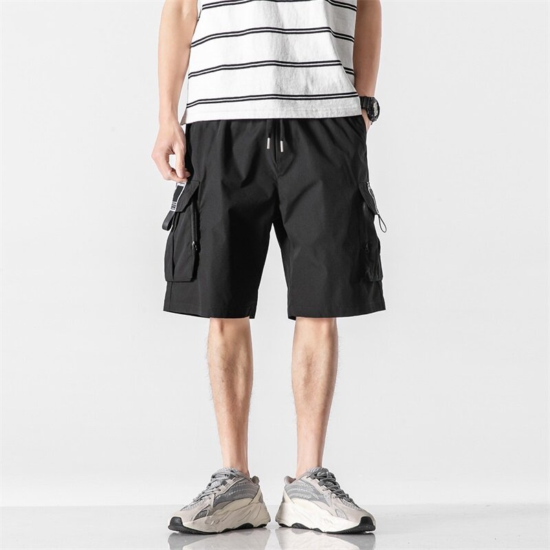 2023 Summer New Cargo Shorts Men Cotton Loose Solid Casual Straight Fashion Outdoor Sports Gym Jogger Short Cargo Pants For Men