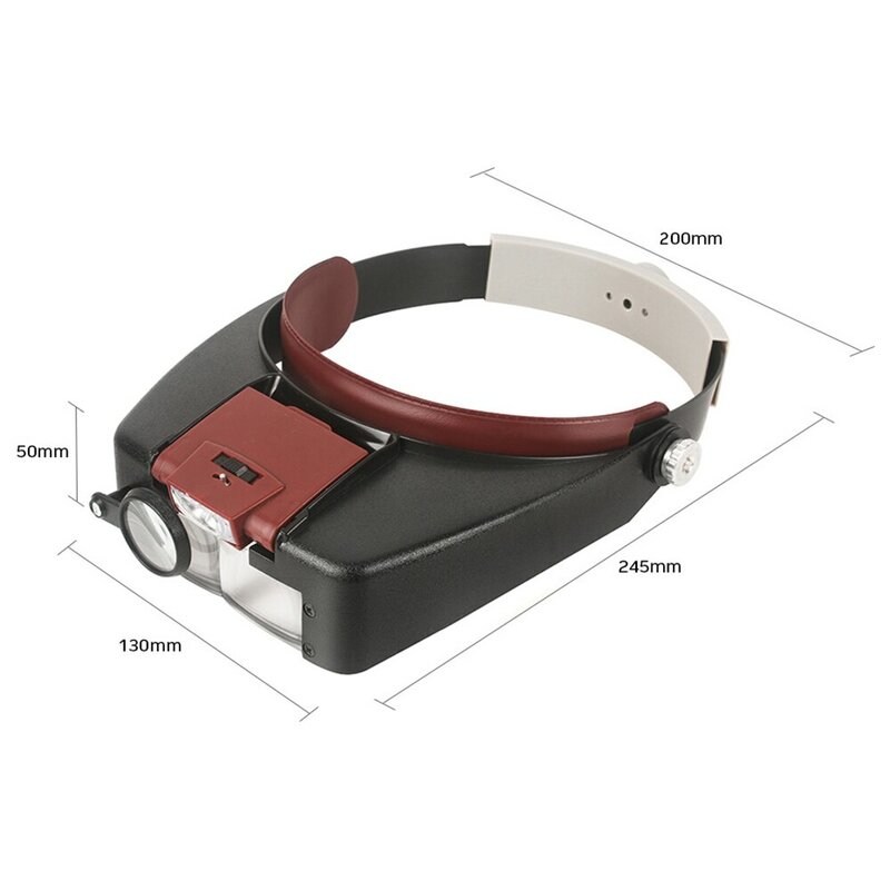 10X Headband Óculos Magnifier Tamanho ajustável LED Magnifier Lupa Óculos para leitura Optivisor Lupa Iluminado