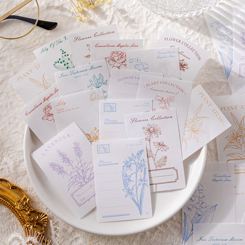 8パック/ロットロマンチックな花の時系列レトロな創造的な装飾DIY紙メモ帳