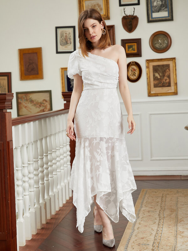 فستان إشبينة العروس لحفلات الزفاف ، فستان زفاف أبيض ، بدون أكمام ، قطري ، جودة عالية ،