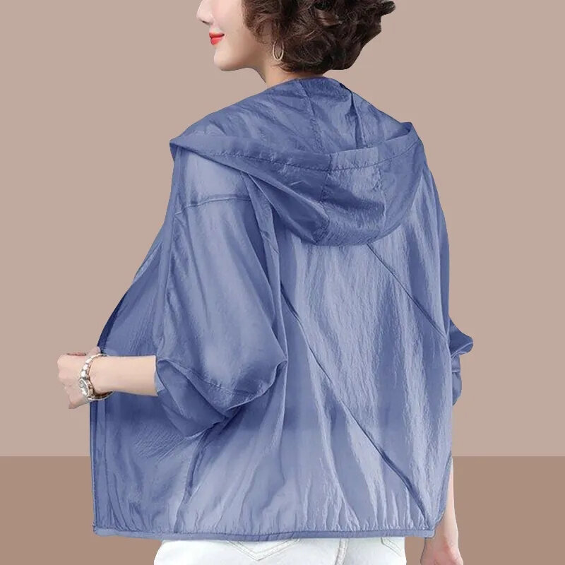 Casaco protetor solar feminino respirável, casaco protetor solar, jaqueta curta, blusa fina, roupas femininas de verão, roupa coreana, novo, 2024