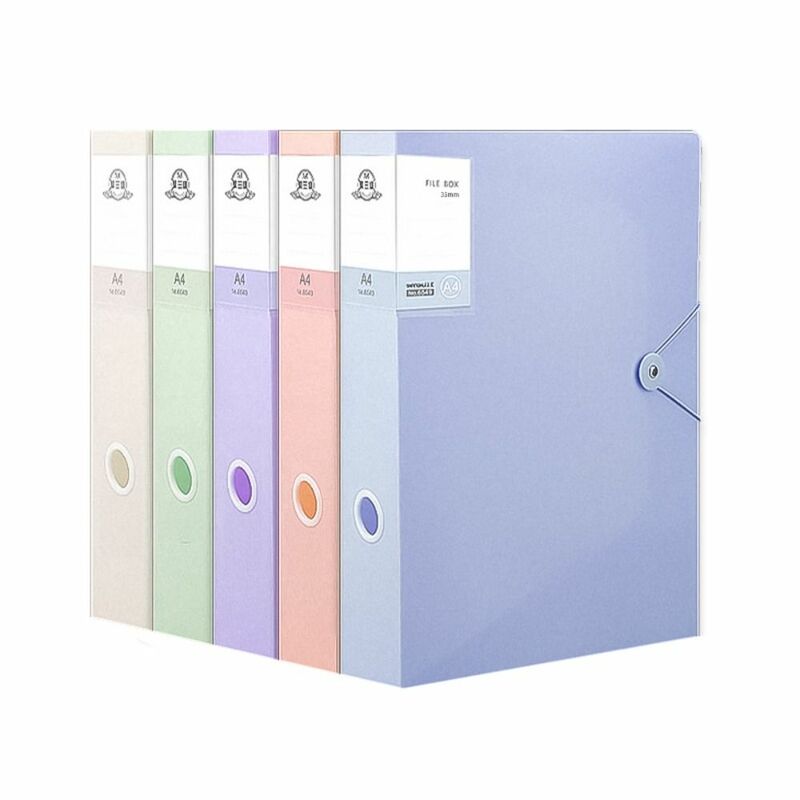Multifunctional A4 File Organizer Box Morandi Color Dustproof Desktop Storage Box PP Plastic Thickened Office Supplies Projects