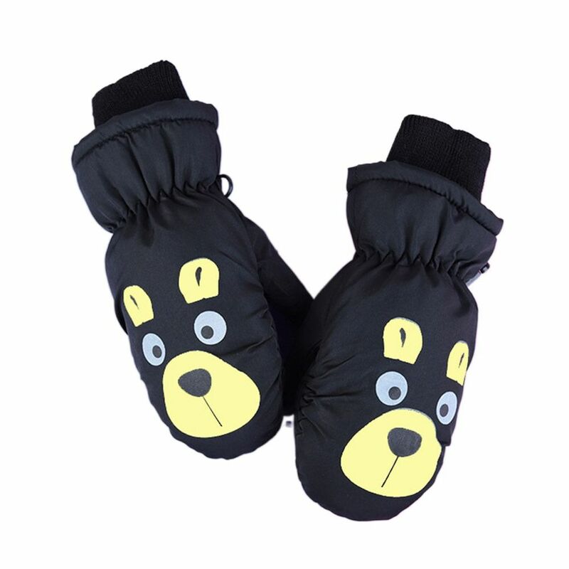Antypoślizgowe dziecięce rękawice narciarskie Cartoon wiatroszczelne rękawiczki sportowe zimowe grube ciepłe wodoodporne rękawiczki dla 5-8 lat