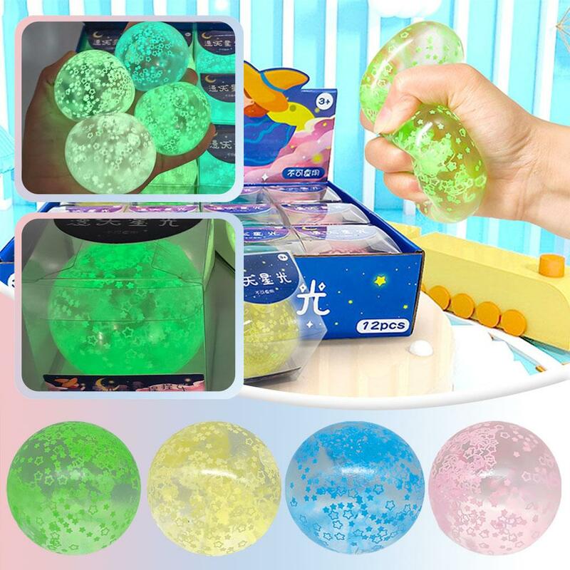 Elastic Anti-stress Ball Soft TPR Slow Rebound Sequins Squeezing Ball Stress Pinch Maltose Ball Colored Relief Toy Decompre J3S5