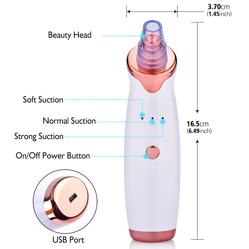 Blackhead Remover Pore Acne Pimple Removal Face T Zone Nose Water Bubble Cleaner Vacuum Suction Facial Diamond Steamer Oil Dirty