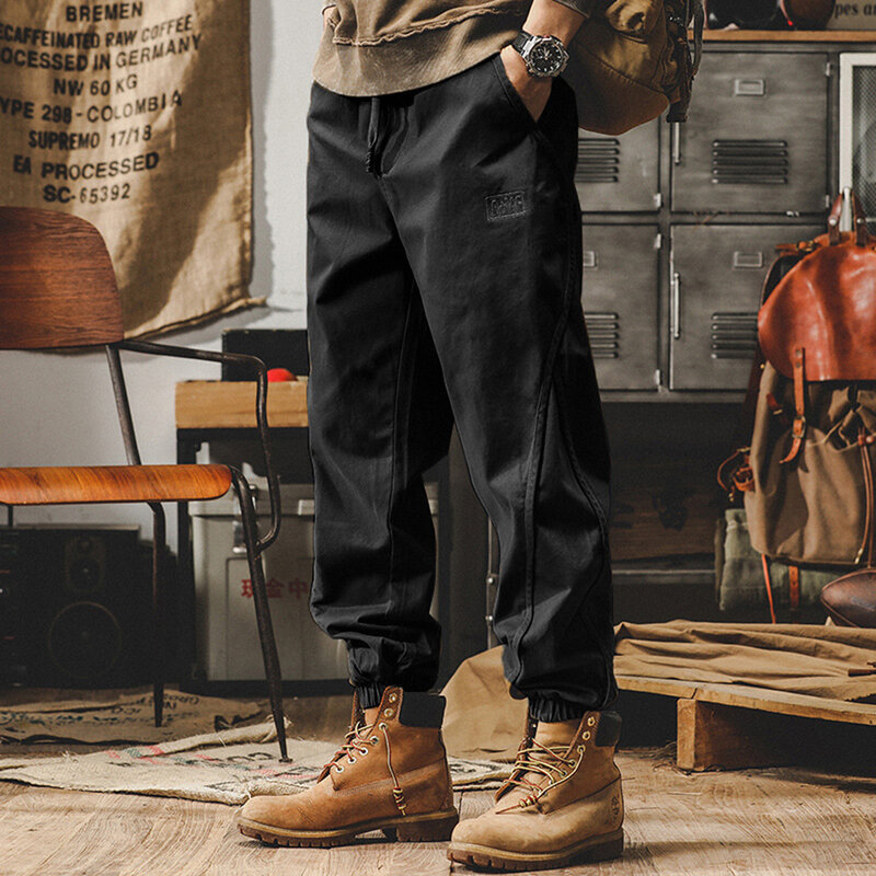 Pantalones casuales de color sólido para hombres de primavera y otoño Versión coreana Y2K Monos creativos británico de moda Pantalones rectos con múltiples bolsillos de estilo militar retro de calle alta estadounidense