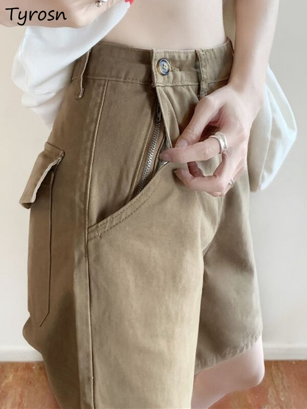 Pantaloncini donna classico semplice tutto-fiammifero quotidiano prevalente Ulzzang studenti sciolti attraente Streetwear popolare vacanza Design solido