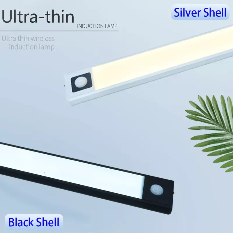 Lampu LED sangat tipis lampu bawah kabinet lampu Sensor gerak lampu lemari lampu dapur kamar tidur lemari lampu malam