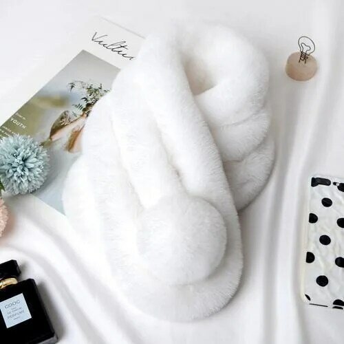 Bufanda de piel de conejo para mujer, bufandas peludas suaves y cálidas, cuello calentador informal para exteriores, invierno, nuevo