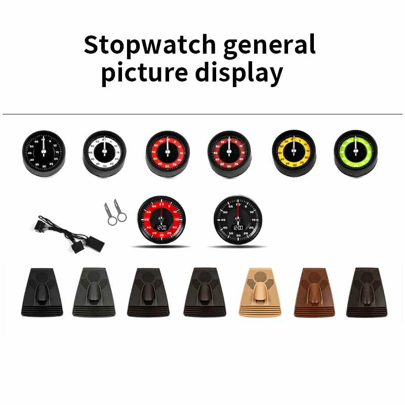 Cocok untuk 10-24 Porsche Paramella kontrol pusat stopwatch kompas Panamera Upgrade jam modifikasi