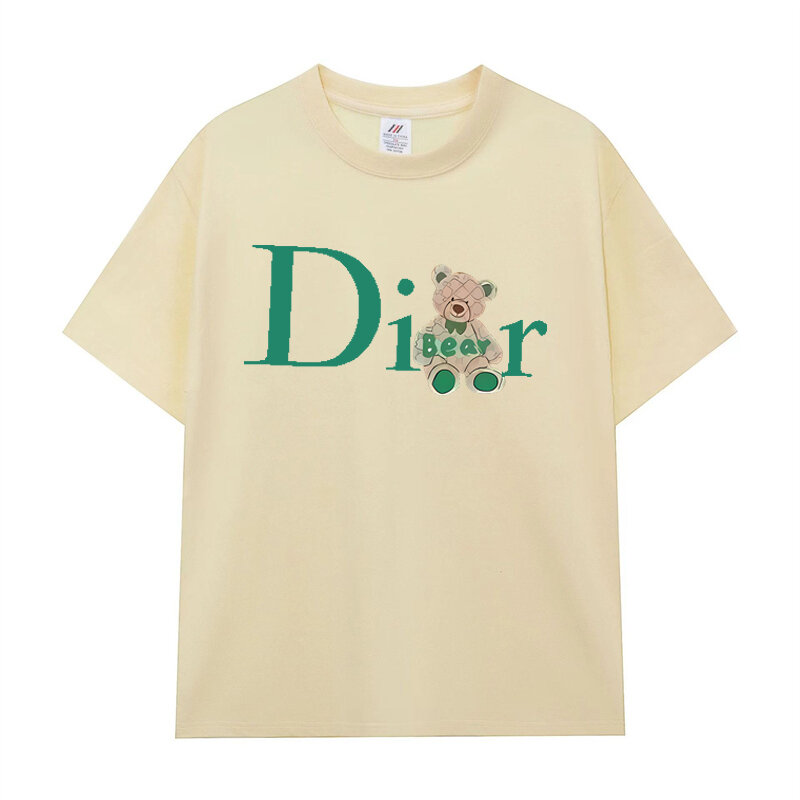 Модная свободная облегающая футболка в стиле ретро с коротким рукавом и принтом Мишки Тедди универсальная Повседневная летняя мужская и женская футболка