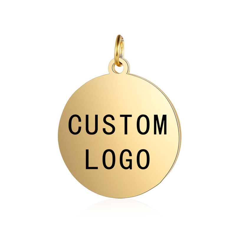 Etiquetas de logotipo grabables con láser, 30 piezas, Círculo de acero inoxidable, 6mm-25mm, colgantes redondos para la fabricación de joyas