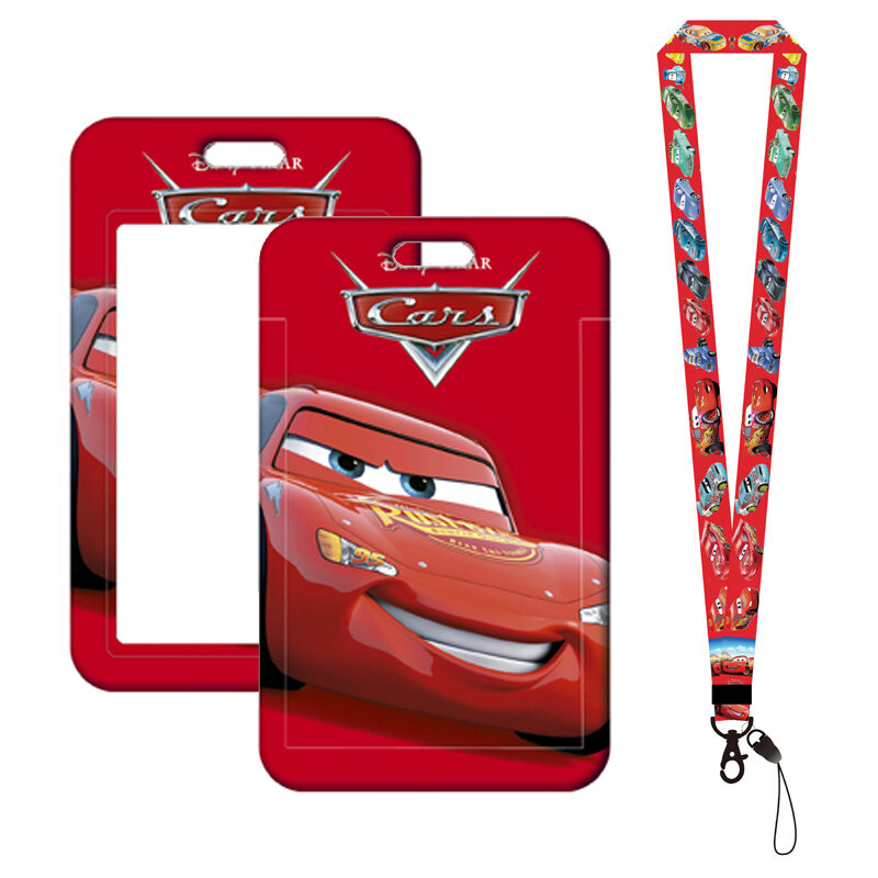 Portacarte con cordino per auto Disney Cute Lightning McQueen tracolla retrattile clip porta Badge portachiavi accessori per corda per telefono